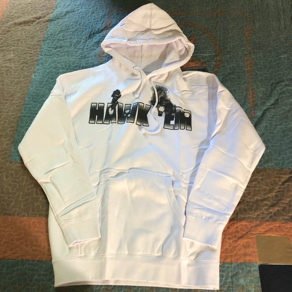 Pop Smoke x Vlone Hawk Em' Hoodie White - Picture 2 of 6